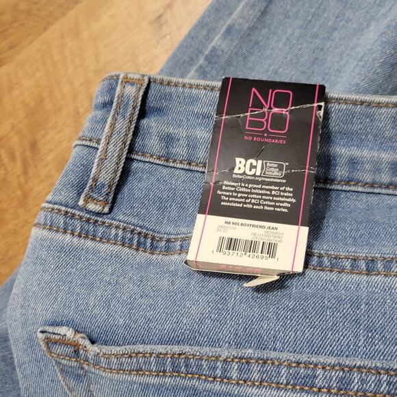 NWT No Boundaries Super High Rise Straight Jeans Size13 32x27 Buttonfly Distress - Picture 14 of 14